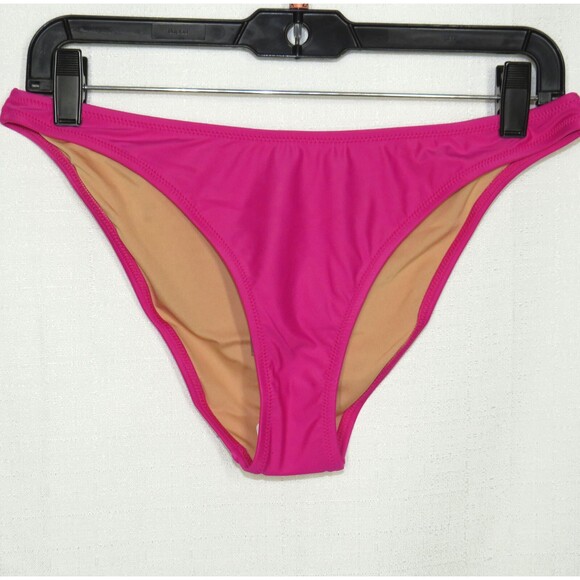 J. Crew Heritage 1989 High Leg Bikini Bottom Radiant Fuchsia Size Large - Picture 1 of 10